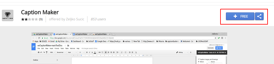 Once installed, Caption Maker will show up in your google docs menu as